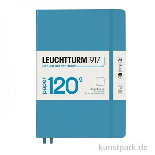 Leuchtturm Notizbuch Hardcover - Nordic Blue, 120g Edition, A5, Blanko Preiswert