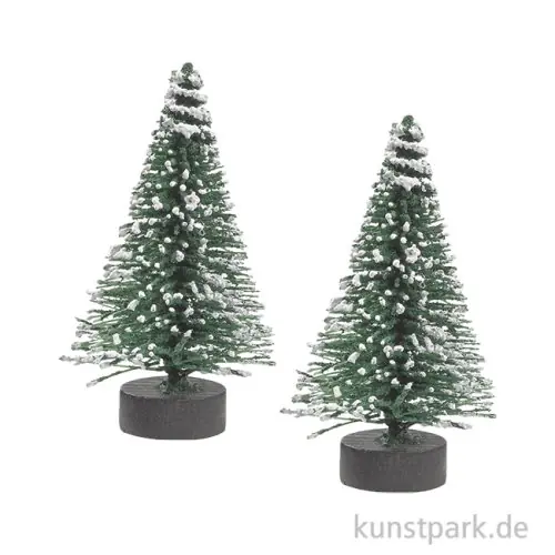 Mini-Tanne, Grün Weiß, ca. 5 cm, 2 Stück Hochwertig