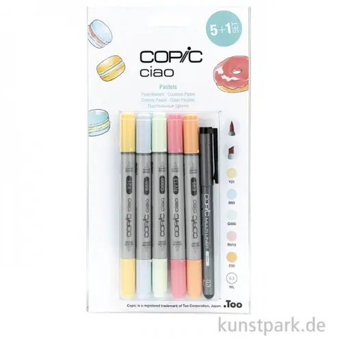 COPIC ciao Set 5+1 - Pastellfarben Geld-Zurück-Garantie