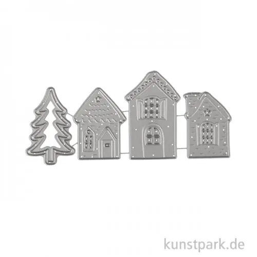 Stanzschablonen Set - Winterhäuser, 4 Stück Schnäppchen