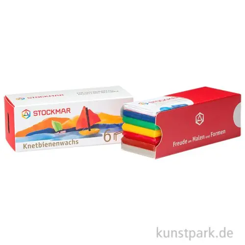 Billig Stockmar Knetbienenwachs, 6 Farben in der Schiebeschachtel, 125 g