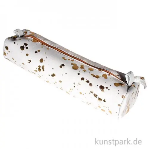 Wildleder-Etui - Splash, Gold, Rund Schneller Versand