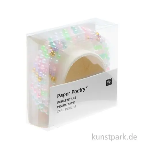 Perlen Tape, Halbperlen Selbstklebend, Stripes, Bunt, 1,9 x 50 cm Gratis Versand