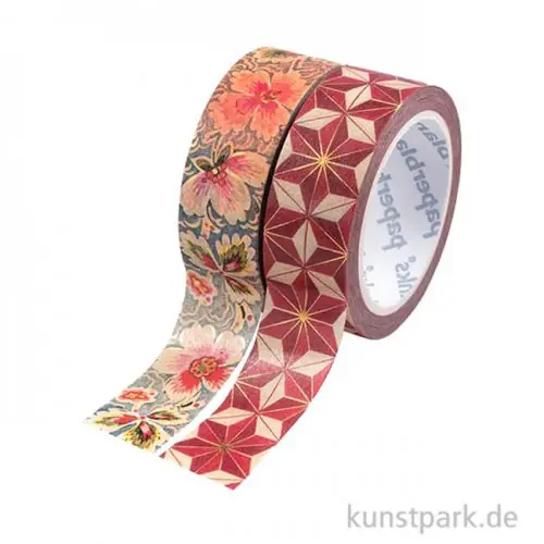 PAPERBLANKS Washi Tape Set - 2 x 10m - Hishi & Bukett auf Elfenbein Sale