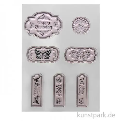 Neu Im Sortiment CraftEmotions Clear Stamps - Etiketten, DIN A6