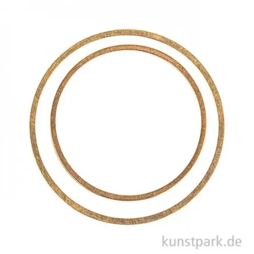 Markenware Metall-Flachringe - Gold, 4 Stück, 2 Größen