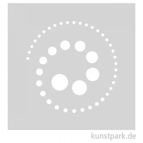 Kostenloser Rückversand Grafische Schablonen - Punkte Spirale, Größe 107x108 mm