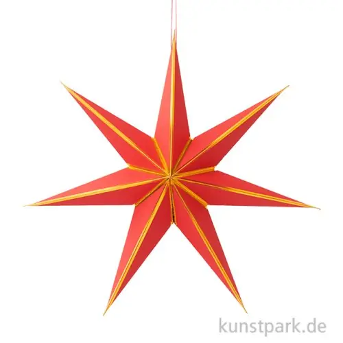 Mengenrabatt Papierstern zum Aufhängen, Rot Gold, Durchmesser 45 cm