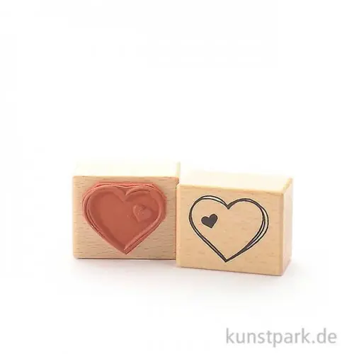 Stempel - Herz mit Herz - 4x5 cm Schneller Versand
