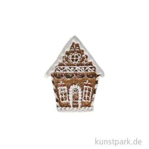 Saisonangebot Mini-Lebkuchenhaus, Keramik, Braun-Weiß, 5,5 x 2,8 x 7 cm