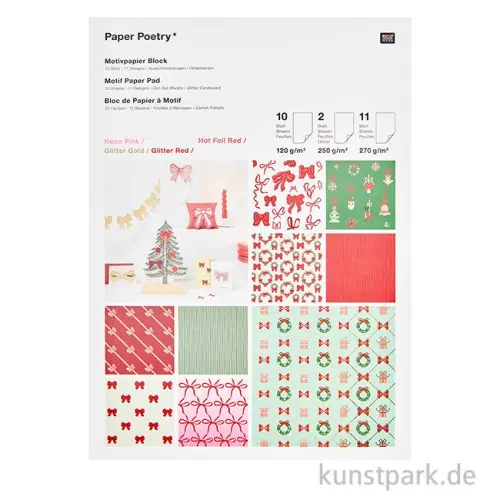 Günstig Motivpapier Block - Christmas, Put A Bow On It, 24 Blatt