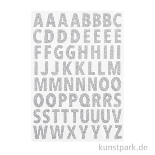 Saisonangebot Glitzer Sticker - Buchstaben, Groß, Silber