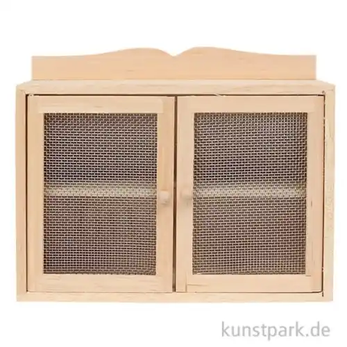 Miniatur Hängeschrank mit Gitter, Natur, 10 x 3,5 x 7 cm Nur Für Kurze Zeit
