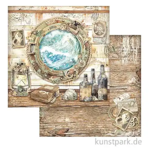 Stamperia Scrappapier - Songs of the Sea Portholes, 30,5 x 30,5 cm Gratis Versand