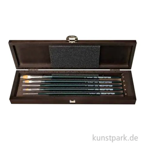 Echt da Vinci NOVA Pinselset, Holzbox mit 5 Öl- und Acrylpinseln