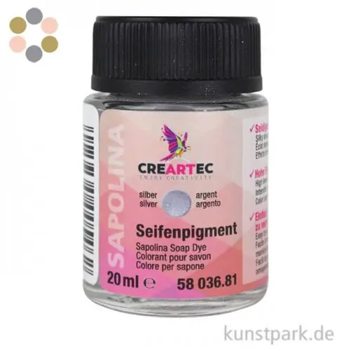 Zertifiziert Sapolina - Seifenfarbe metallic, 20 ml