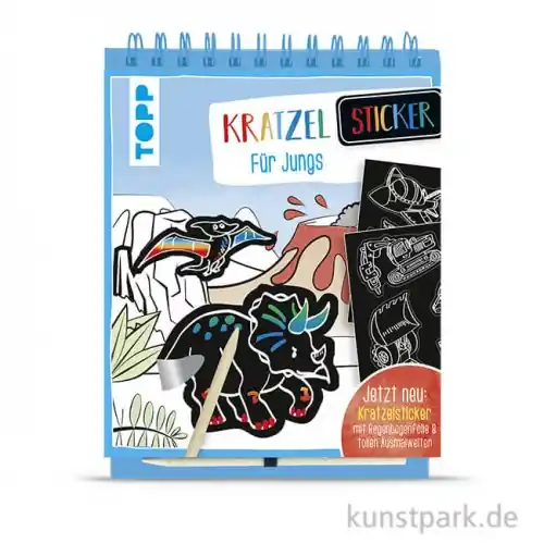Kratzel-Stickerbuch - Jungs, Topp Verlag Zertifiziert