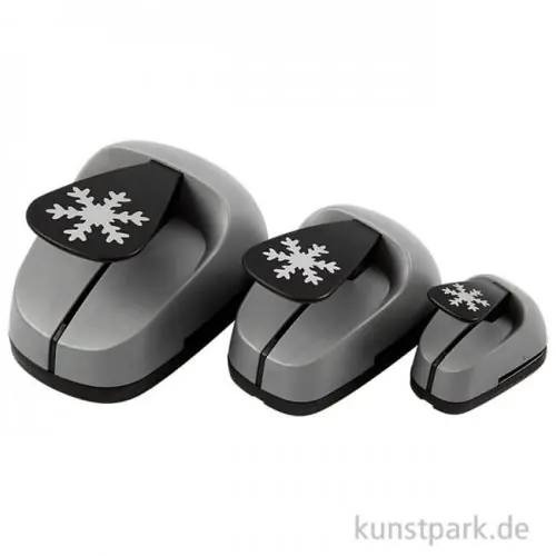 Neue Kollektion Motivstanzer XXL Schneeflocke, Größe 25+49+75 mm, 3 Stück sortiert