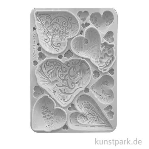 Stamperia Silikon Gießform - Alice in Christmas Simple Hearts, A5 Großhandel