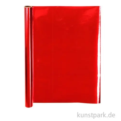 Preisknaller Geschenkpapier - Metallic-Rot, Breite 50 cm, 4 Meter Rolle