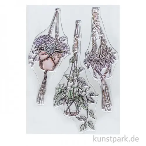 Nur Für Kurze Zeit CraftEmotions Clear Stamps - Makramee Hängepflanzen, DIN A6