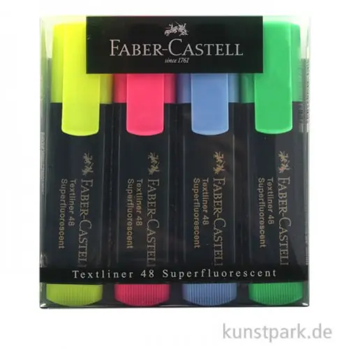 Faber-Castell TEXTLINER 48 Textmarker - 4er Etui Schneller Versand