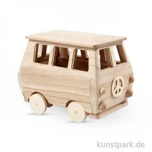Top-Seller Minibus aus Holz, 17x10x13 cm