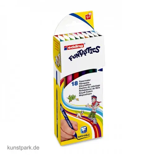 edding 15 FUNTASTICS Kinder-Fasermaler Set mit 18 Farben Preisreduziert