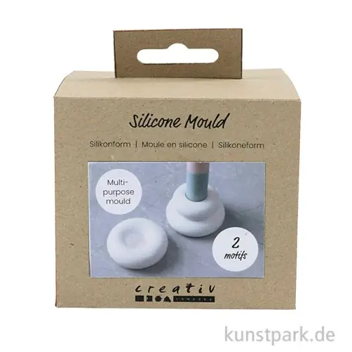 Geprüft Silikonformen, Kerzenhalter Donut, Höhe 2+3,8 cm, ø 6+6,2 cm, 2 Stück