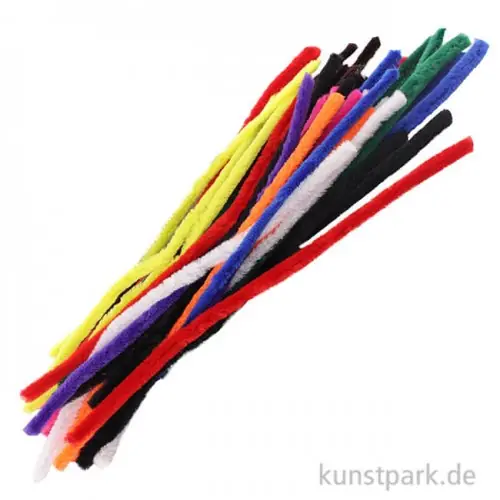 Beliebt Pfeifenputzer Chenilledraht flauschig, 50 cm, 50 Stück sortiert