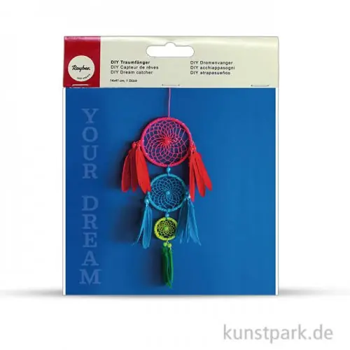 Traumfänger Set bunt, 14x41 cm Handgefertigt