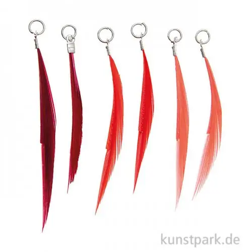 Anhänger Federn - Rot, 6er Set Jetzt Bestellen