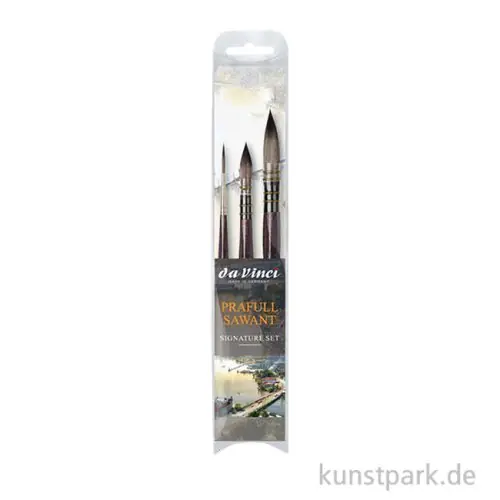 Sale da Vinci Aquarellpinsel Set mit 3 Pinseln - Prafull Sawant Edition