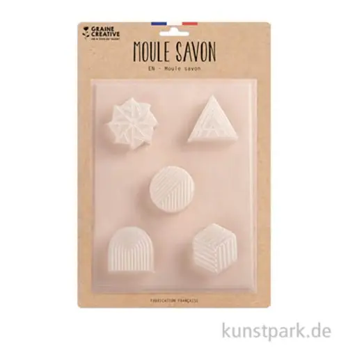 Hochwertig Gießform - Seifen, 5 moderne Designs, 23 x 29 x 1,5 cm