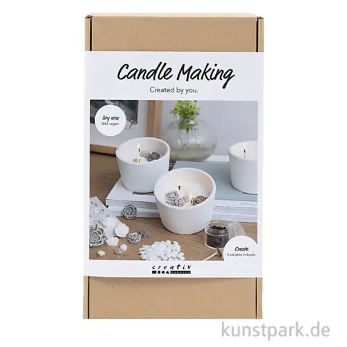 Kostenloser Versand Kerzengießen Set - Rosen Schalen, Beige, Weiß, Creme