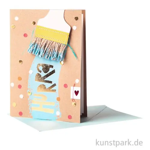 Original Good old friends - Pinsel Karte, Hurra