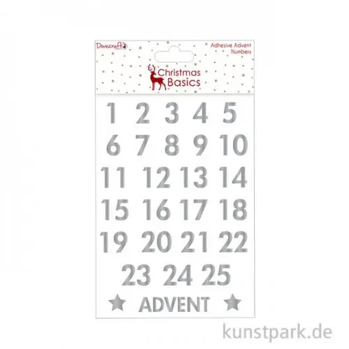 Christmas Basics Adventnummern, 28 Stück, selbstklebend Aktuell