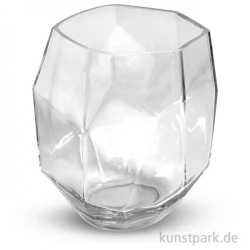 Preisknaller Glasvase facettiert 1000 ml, 11,5x11,5x13 cm