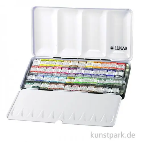 Gleich Bestellen Lukas 1862 Aquarell Kasten mit 48 halben Näpfchen