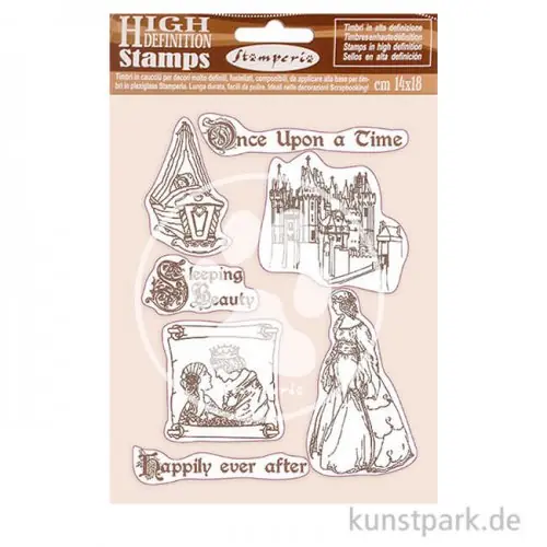 Stamperia Natural Rubber Stamp - Sleeping Beauty Once Upon a Time Meistverkauft