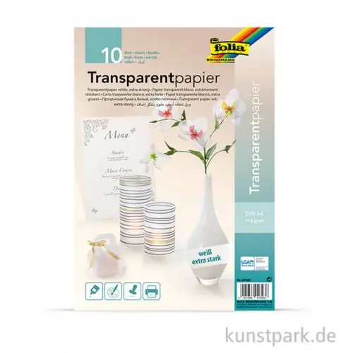 Preisknaller Transparentpapier - weiß, 115g, DIN A4, 10 Blatt