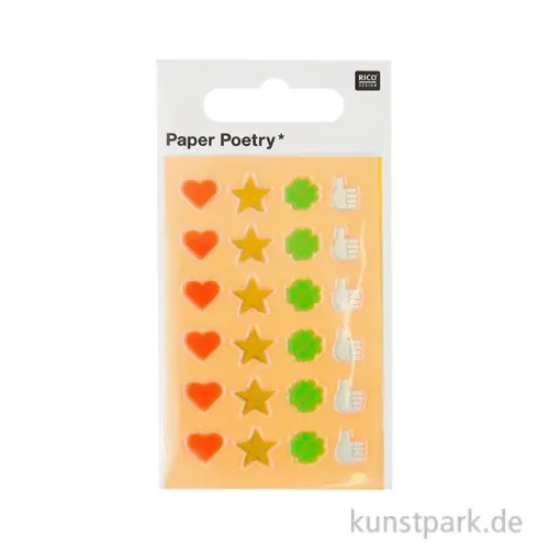 Ausverkauf Mini Foliensticker - Symbole, 3 Blatt, 6 x 10 cm