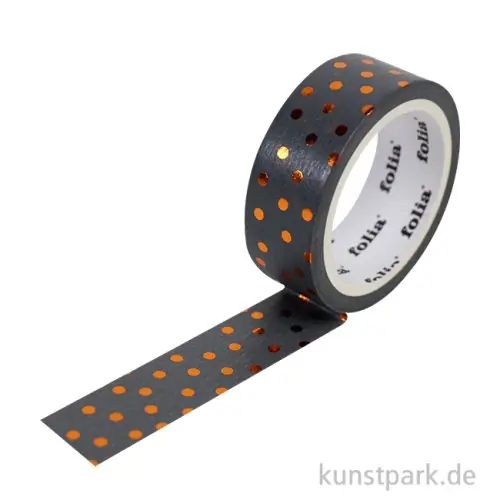 Preisreduziert Washi-Tape Hotfoil Kupfer Dots, 15 mm, 5 m Rolle