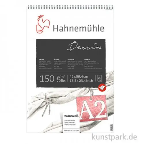 Hahnemühle DESSIN Skizzenpapier, 25 Blatt, 150g, spiral Beliebt