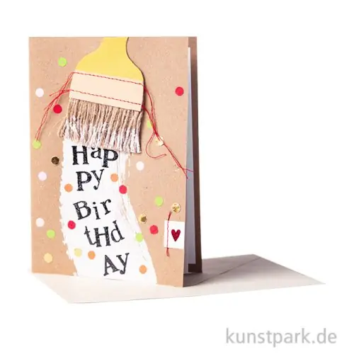 Mengenrabatt Good old friends - Pinsel Karte, Happy Birthday