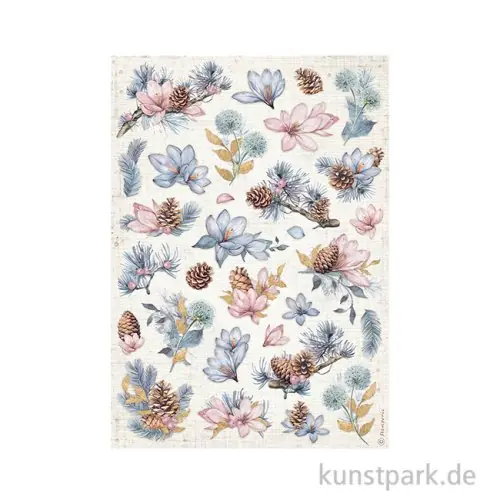 Nur Für Kurze Zeit Stamperia Reispapier - Create Happiness Dewdrops Flower Cones, DIN A4