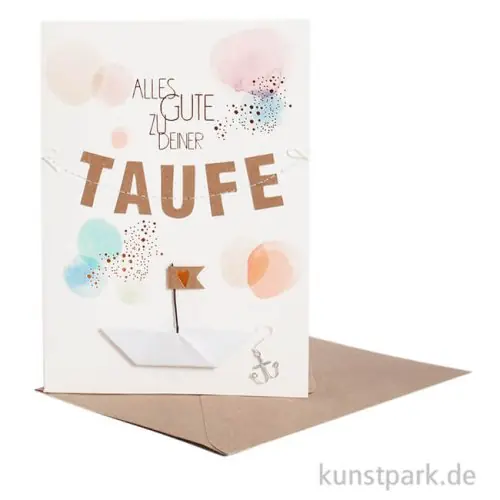 Original Good old friends - Taufkarte, Boot, Girlande