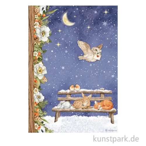 Sofort Bestellen Stamperia Reispapier - Winter Valley Sweet Night, DIN A4