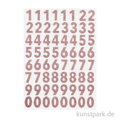 Glitzer Sticker - Zahlen, Rosegold Heißes Angebot