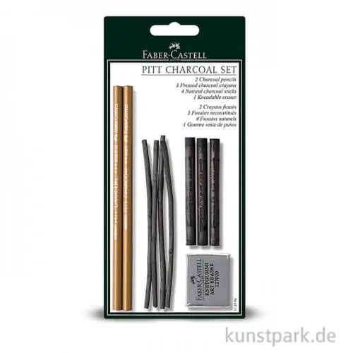 Faber-Castell PITT Charcoal Zeichenkohle Set mit Zubehör Sichere Zahlung